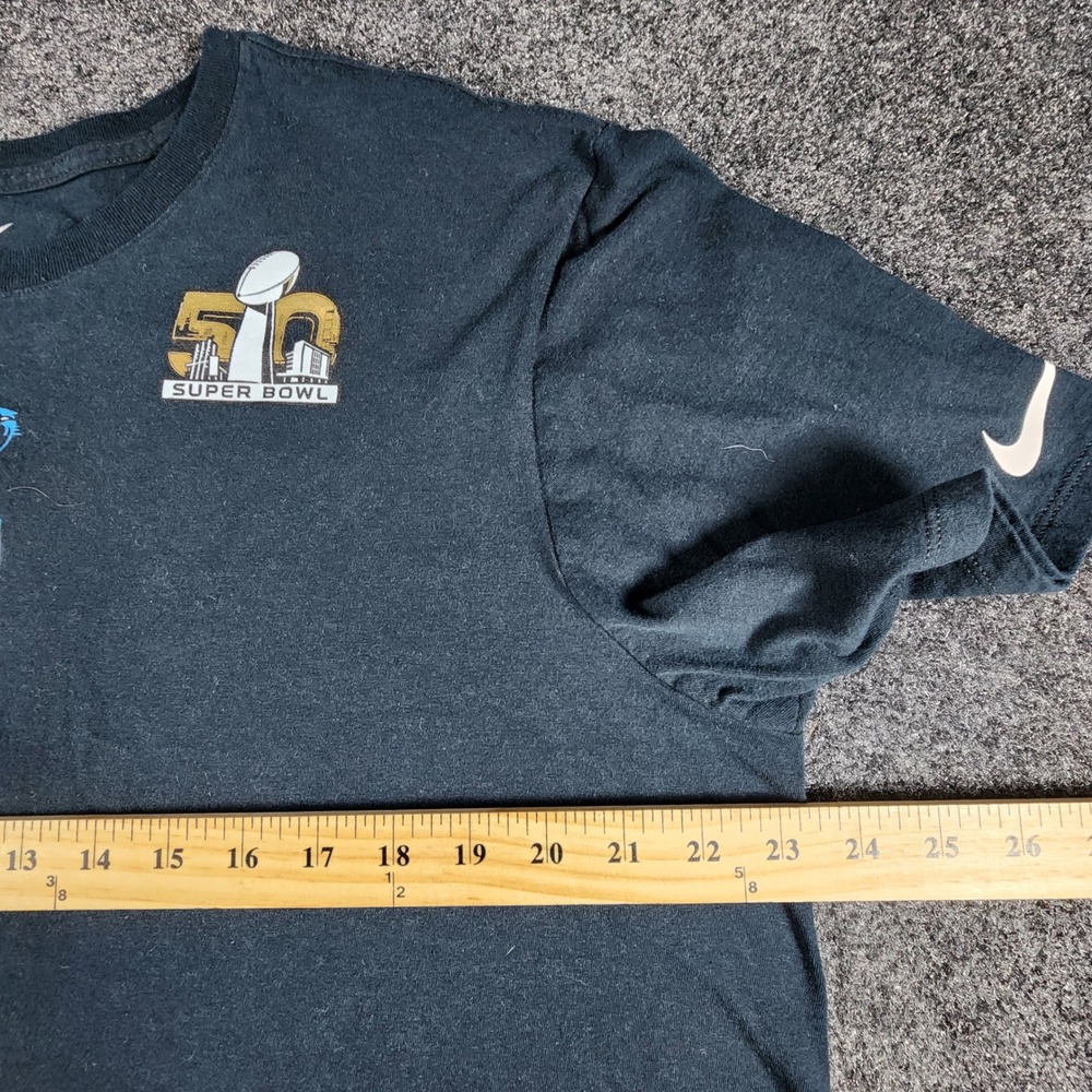 Nike Cam Newton Carolina Panthers Super Bowl 50 Graphic T-Shirt Mens XL Black - Picture 5 of 6